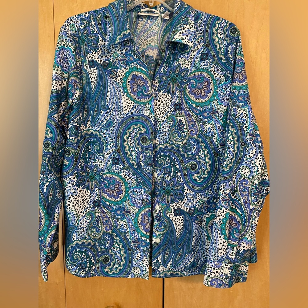 Blue print blouse, ladies